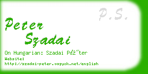 peter szadai business card